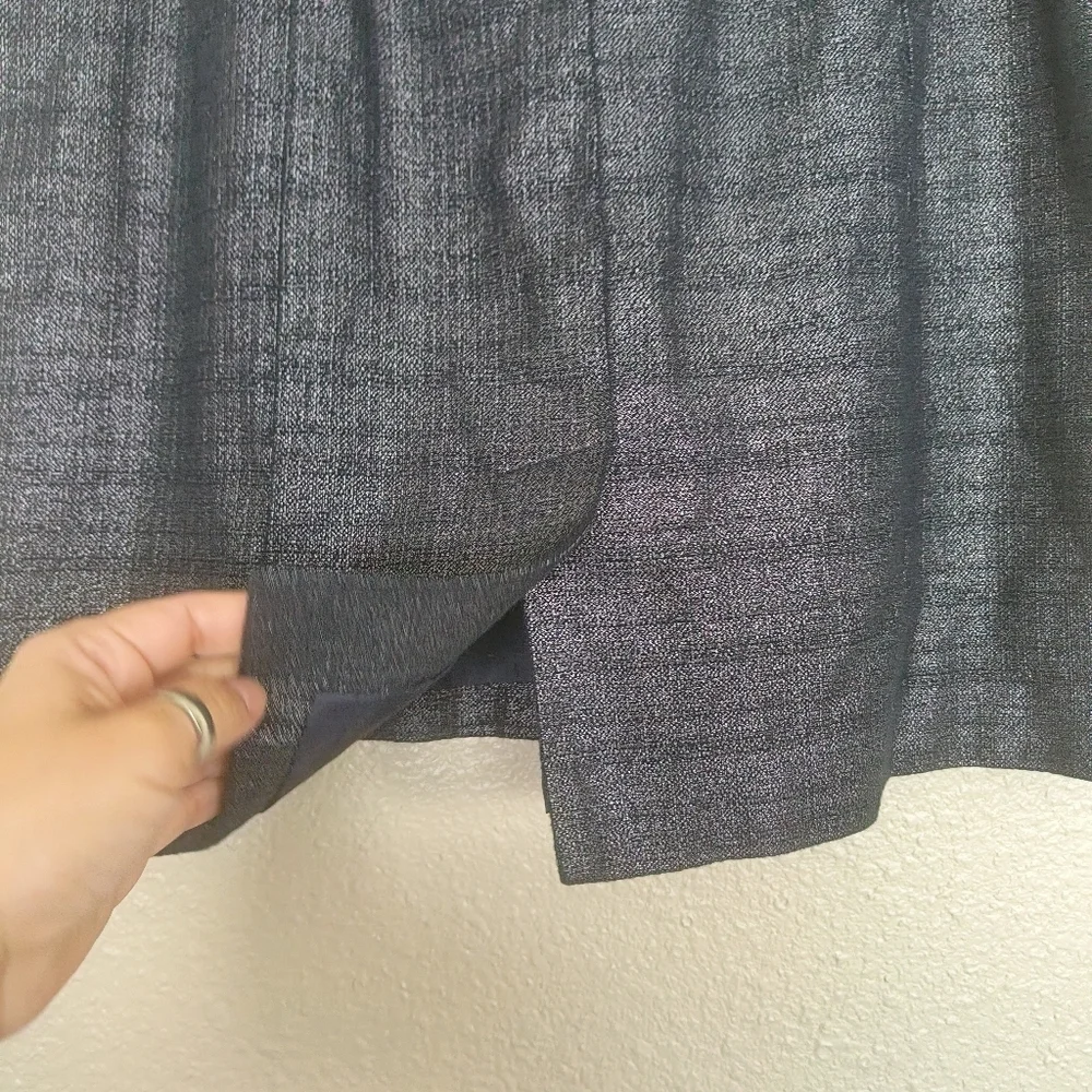 Loft ANN TAYLOR short dark blue skirt size 14 women's Cotton business ‎ office